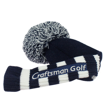 Dark Blue & White Knitted UT Head Cover